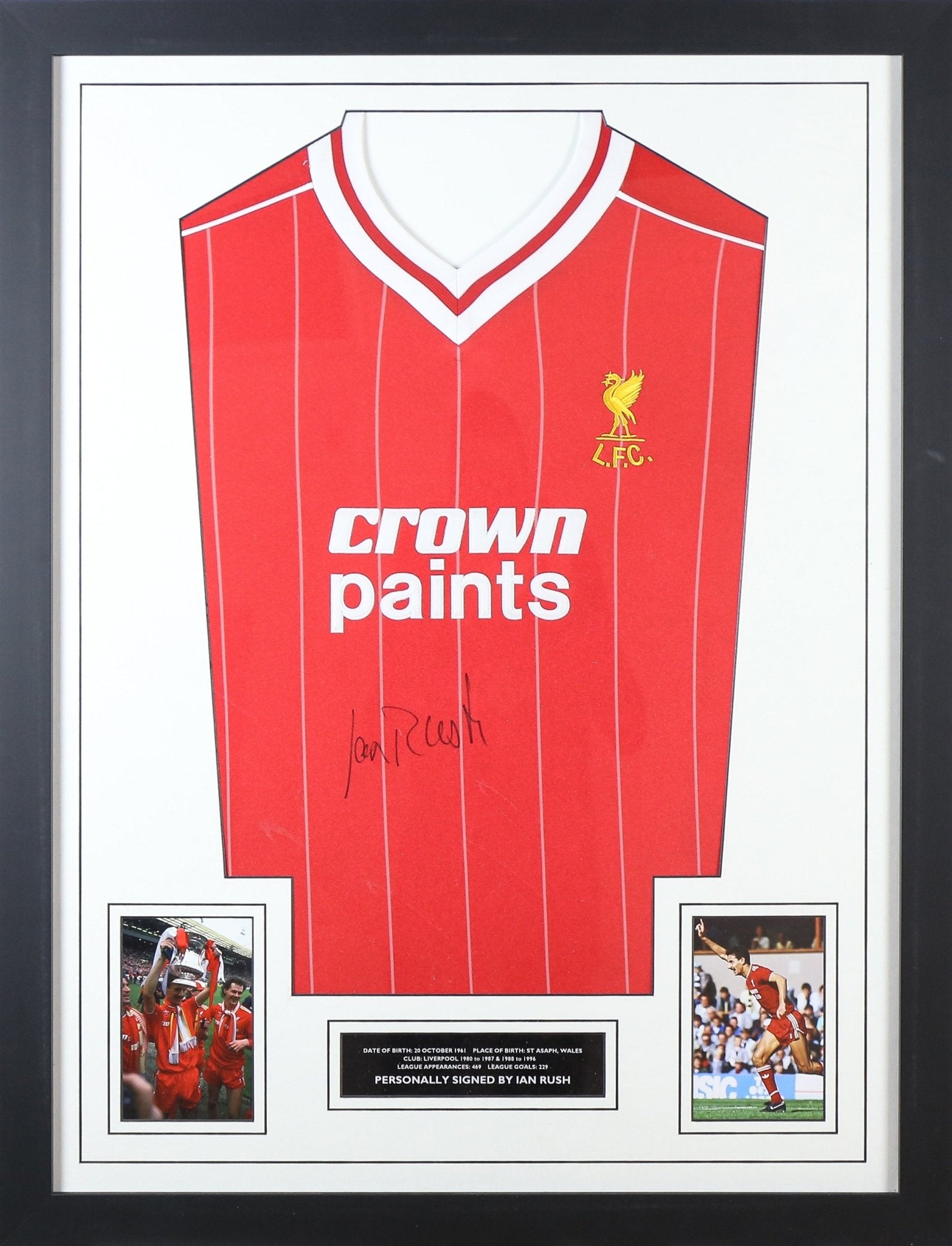 Ian Rush Signed Shirt Framed Display - Memorabilia Framers Shop
